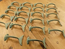 22 Cast Iron Whale Tail Dolphin Hook Coat Hat *PAINT CHIPS* Resell Flea Market