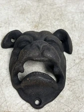 BullDog Cast Iron Bottle Opener Mountable Vintage Man Cave English Dog