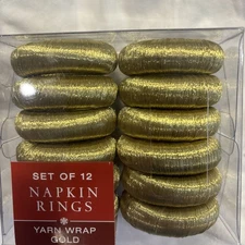 Bed Bath And Beyond Holiday Napkin Rings Set Of 12 Yarn Multi gold