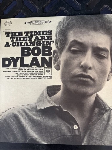 Bob Dylan  The Times They Are A-Changin'  Vintage Vinyl LP Record  Red Label