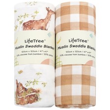 Baby Swaddle Blankets, Boys Girls Muslin Swaddling Wrap Receiving Blanket for...