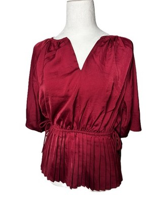 Cabernet Satin Top Women Size Small Luxe Minimalist Silky Chic Blouse