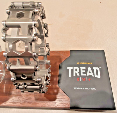 AUTHENTIC LEATHERMAN TREAD BRACELET SILVER STAINLESS STEEL MULTI TOOL 