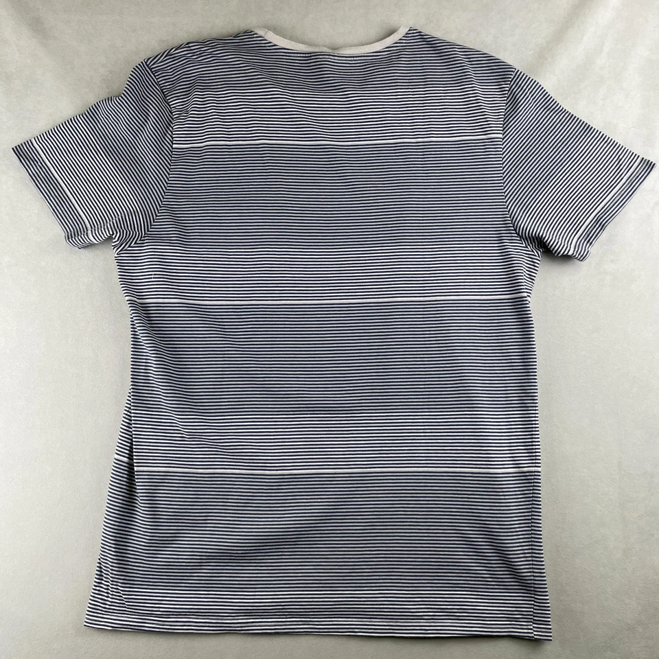 WeSC Camisa Para Hombres X-Grande Azul Blanco Rayas Doug Bolsillo Cuello Redondo Camiseta Manga Corta Foto 3 de 4