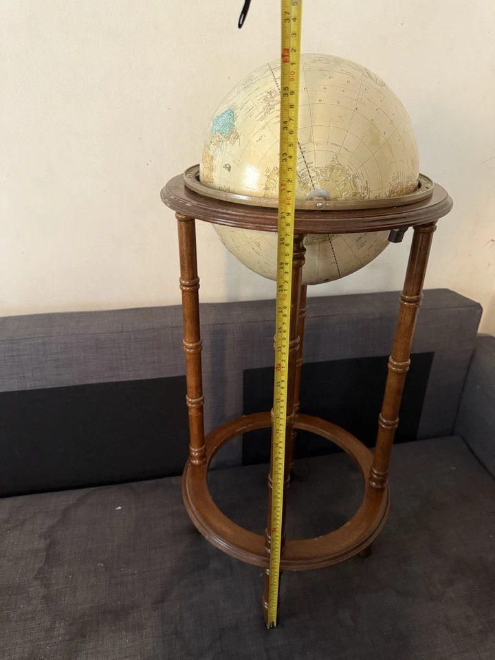 Globo terráqueo giratorio imperial Cram's de colección 🌍12" en un soporte de madera de 36”🌍 Foto 4 de 4