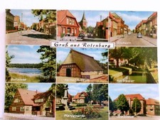 Rotenburg an der Wümme. Alte Mehrbild AK farbig. 9 verschiedene Ansichten. Goeth