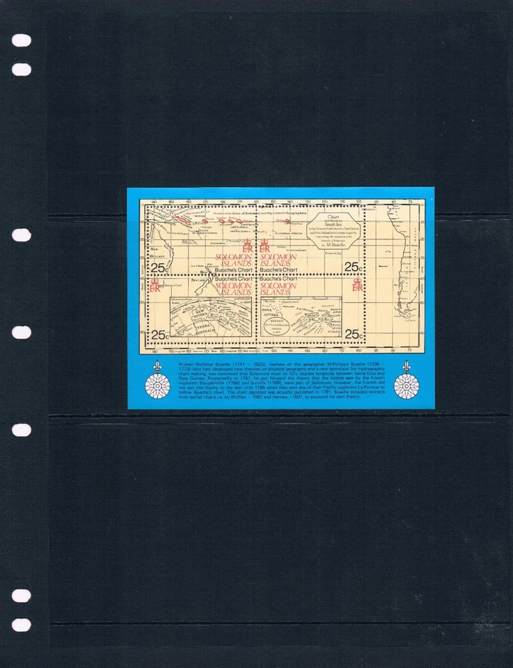 at $1.60 Scott Value - 1981 SOLOMON ISL Early Map s/s Explorers CV MNH NH UMM - Image 2 of 4