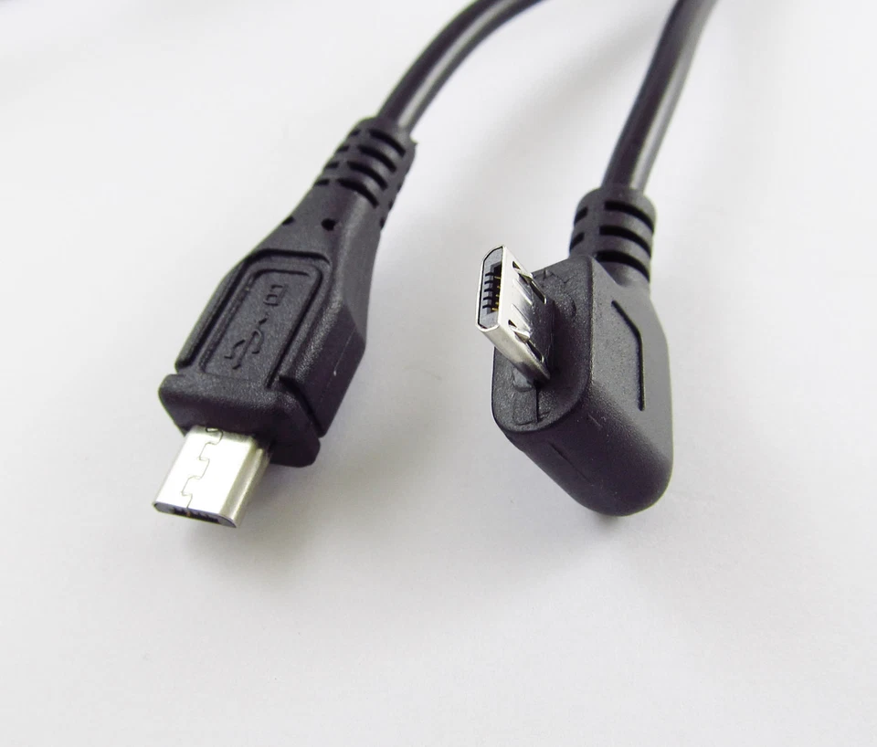 Micro 5 Pin USB Male Right Angle To Micro USB Extension Connector Cable Cord 3FT - Image 2 of 4