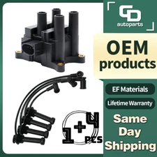 FD497 Upgrade Ignition Coil + Spark Plug Wires for 2001-2012 Ford Ranger L4 2.3L