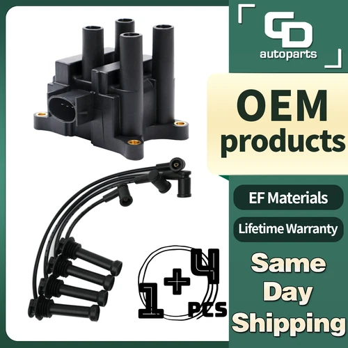 FD497 Upgrade Ignition Coil + Spark Plug Wires for 2001-2012 Ford Ranger L4 2.3L