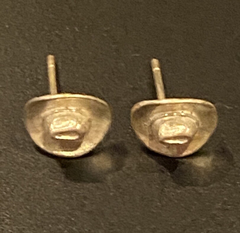 Unique Solid Hallmark Sterling Cowboy Hat Earring… - image 5