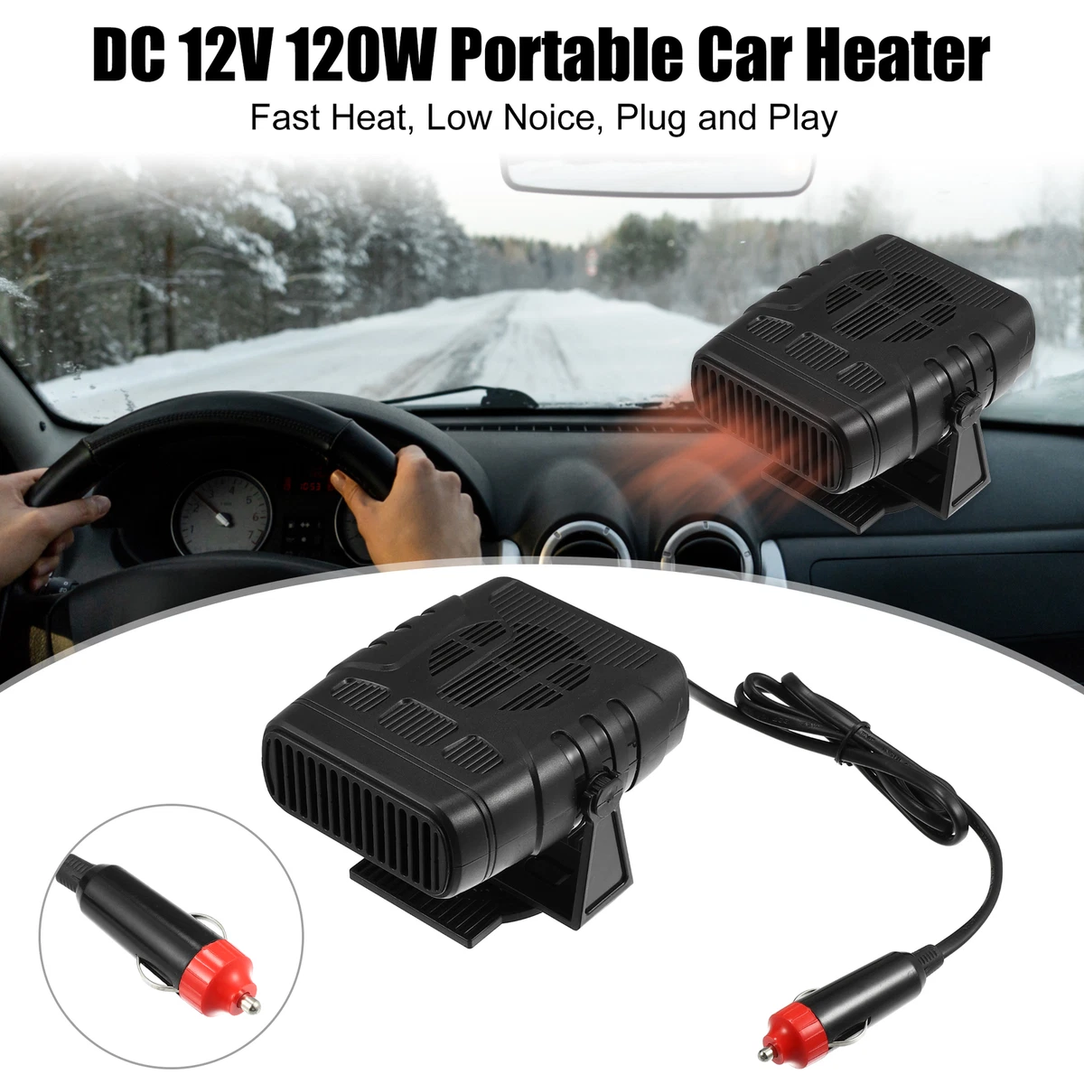 Portable car heater that 2024 plugs into cigarette lighter