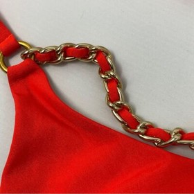 Agent Provocateur Harper Coral Chain Bikini Top AP2 Small NWT $200