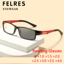 TR90 Square Photochromic Reading Glasses Men Women Lightweight Sunglasses New