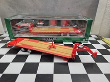 Red 1:64 GreenLight gooseneck Flat Bed trailer hitch tow truck ford chevy dodge