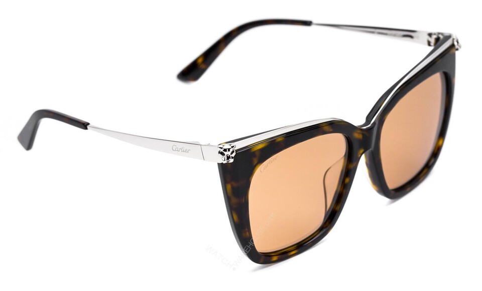 CARTIER Panthère Avana Acetate 55MM Cat Eye Sunglasses  display picture 2