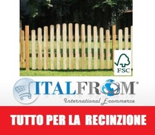 Steccato ad Arco in Legno con Doghe di Pino - L 180cm x H 80-95cm Italfrom