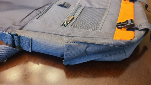 Nautica Fleet Messenger Bag Laptop Canvas Gray and Orange Flap Adjustable Strap - Picture 4 of 6