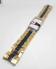 Invicta Reserve Bolt Gold Plated S.S. Black Center Links Band Strap Bracelet
