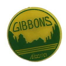 Gibbons Alberta Canada City State Souvenir Plastic Lapel Hat Pin Pinback