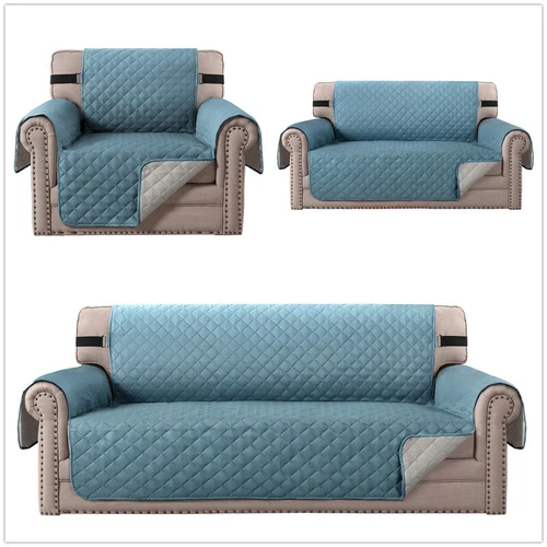 1/2/3 Seater Sofa Anti-Slip Cover Quilted Reversible Pet Protector Sofa Throw - Bild 23 von 84