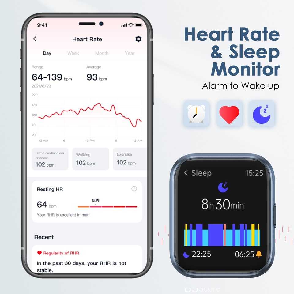 Oraimo 16.9" Smart Watch Blood Pressure Test Men Smart Watch Heart Rate Monitor eBay