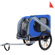 Large Folding Bike Trailer for Dogs 66LB Capacity All-Terrain Pet Carrier