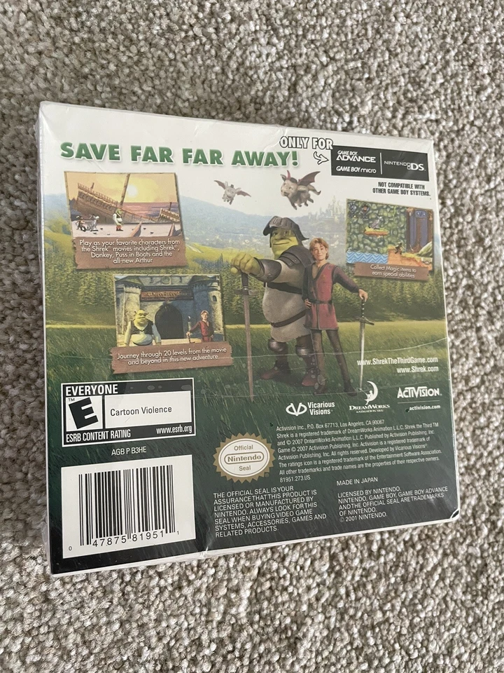 NEW SEALED Shrek the Third Dreamworks (Nintendo Gameboy Advance, 2007) - Image 2 of 4