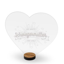 Stojak na tabliczkę ze szkła akrylowego prezent - najlepsza teściowa na świecie