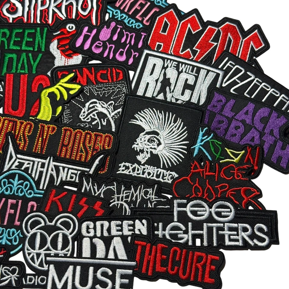 Rock Band Music Punk Heavy Metal Iron-On Embroidery Applique Patch Random Lots - Image 3 of 4