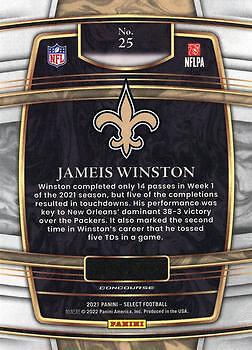 Jameis Winston 2021 Select Football - #25 - New Orleans Saints - Picture 2 of 2