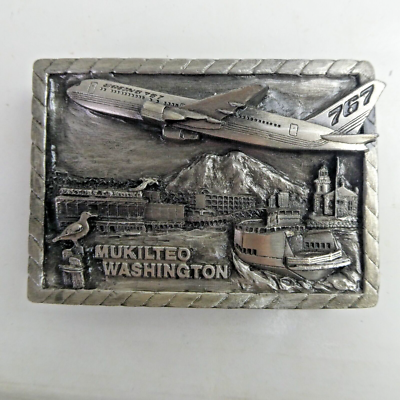 Vintage Belt Buckle Mukilteo Washington Boeing 767 Taylor's