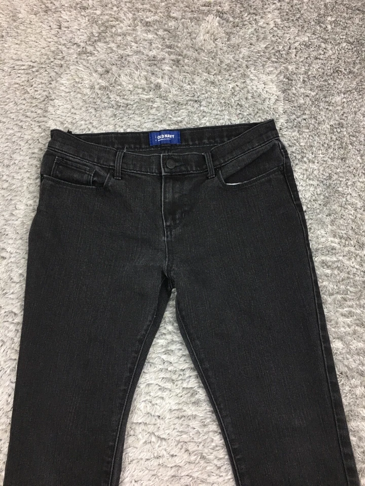 Pantalones de mezclilla ajustados Old Navy para niñas talla 14 Plus negros ajustables para jóvenes Foto 2 de 4