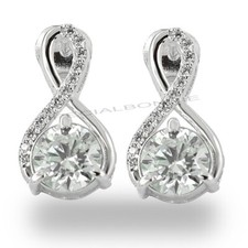 Delicate 2Ct White Diamond Solitaire Studs 925 Silver, Great Shine  Bling VIDEO