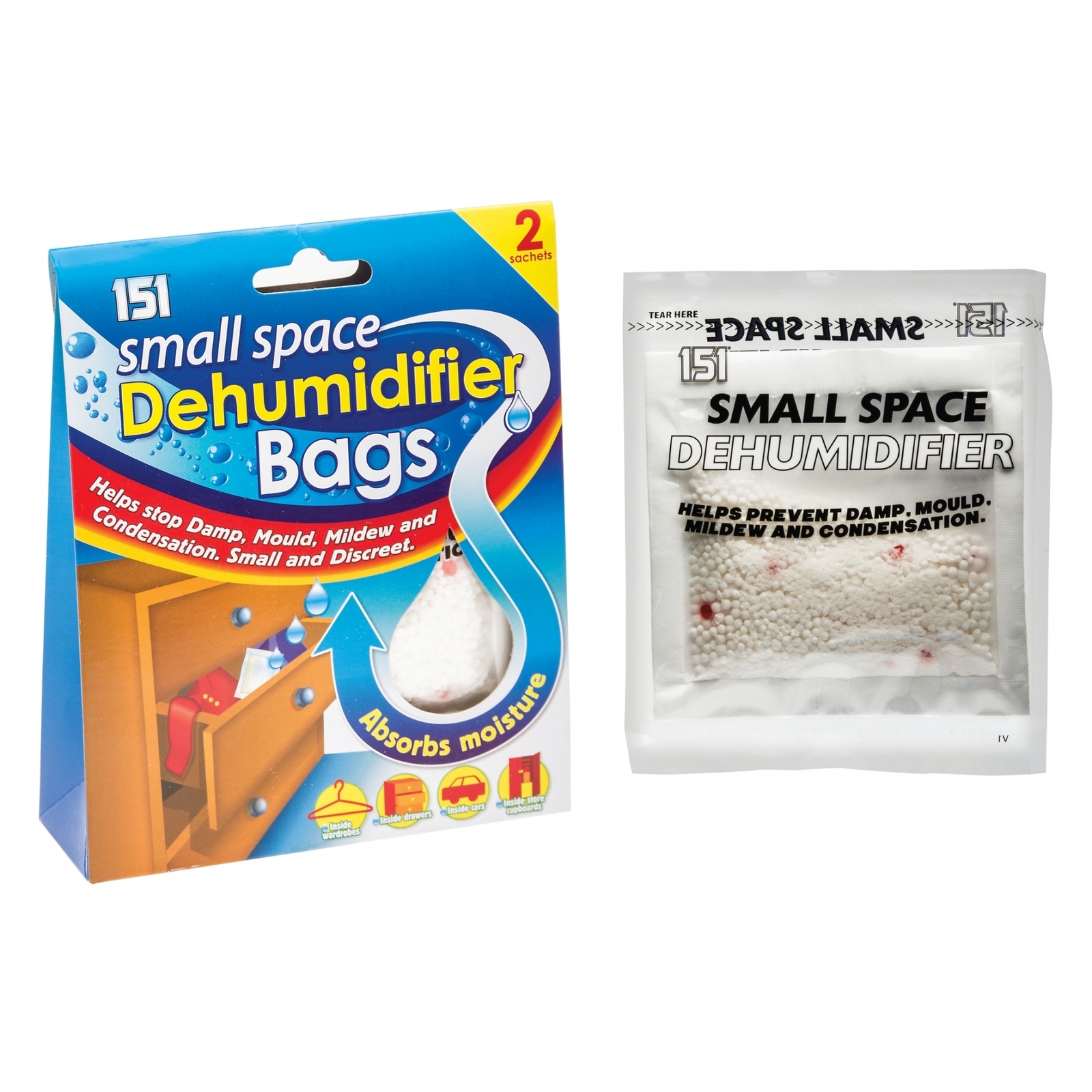 Pack de 60 Bolsas Deshumidificadoras de Espacio Pequeño 36gm