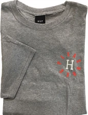 Huf x Pleasures 12 Galaxies T Shirt Athletic Gray Double Sided New M