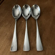 Set Lot Of 3 Soup Spoons Place Towle BARREN Stainless China Spoon