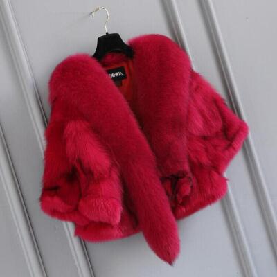 100% Real Genuine Coat Fox Fur Women's Fur Jacket Luxury Fluffy FUR Overcoat