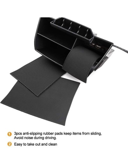 Black Center Console Storage Insert Tray w/USB Cable For Honda Civic 10th Gen - Picture 3 of 8