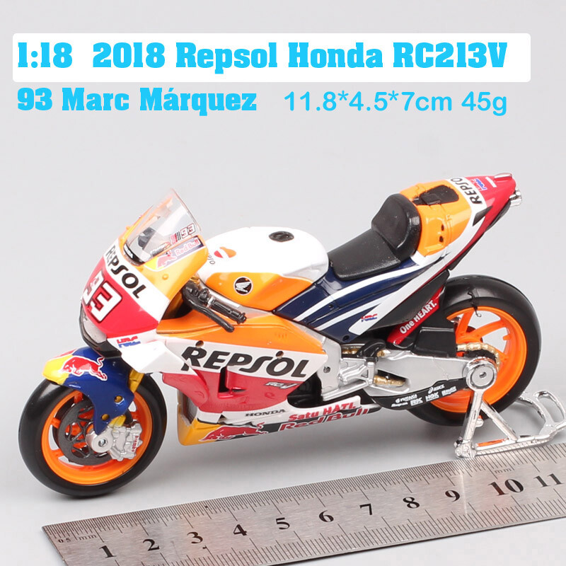 Modèle Moto Repsol Honda RC213V 2018 Marc Marquez Moto GP 1:18 Alliage - Réplique Détaillée Pour Collectionneurs