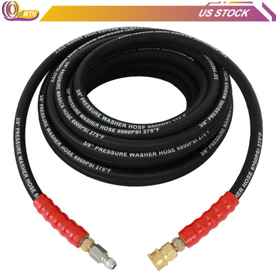 #ad #ad Black 6000psi Pressure Washer Hose 3 8quot; x 50ft 2 Braid R2 $62.45