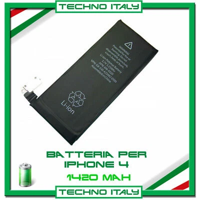BATTERIA RICAMBIO PER APPLE IPHONE 4 1420mAh PARI ORIGINALE -ZERO CICLI