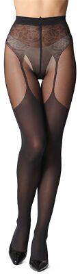 Bellivalini Damen Strumpfhose 60DEN Gemusterte Strapsstrümpfe Hohe Qualität S-XL