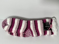 CUDDLE DUDS LOUNGE SOCKS NONSKID BOTTOM FITS WOMEN  S SHOE SIZE 4-10 SHERPA LINED
