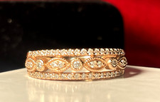 10K ROSE GOLD DIAMOND BAND RING DESIGNER SIGNED LEGEND JEWELRY WEDDING