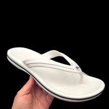 Crocs Mens Flip Flop Sandals Size 10-11 White Lightweight Water Friendly  Comfy