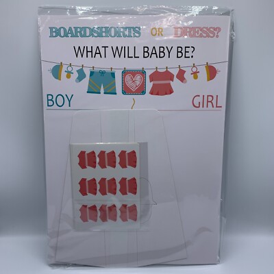 11x15 Inch Gender Reveal Voting Sign - Guess He Or She Baby Shower Game With Stand