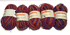 Lot of 5 skeins Red Heart Maypole #795 FIESTA 3oz each 100% Acrylic crochet yarn