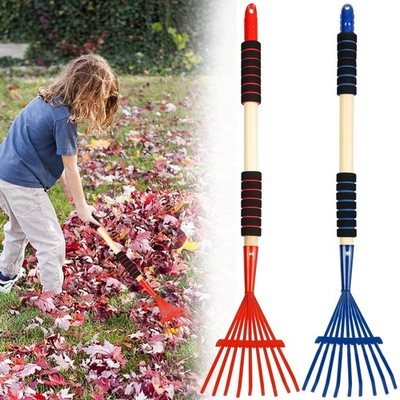 2 Pack Kids Rakes for Leaves, 28'' Small Metal Toddler Rakes Garden Lawn Rake ...