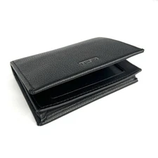 TUMI Nassau SLG Gusseted Card Case Black Textured Leather with ID Window NO BOX